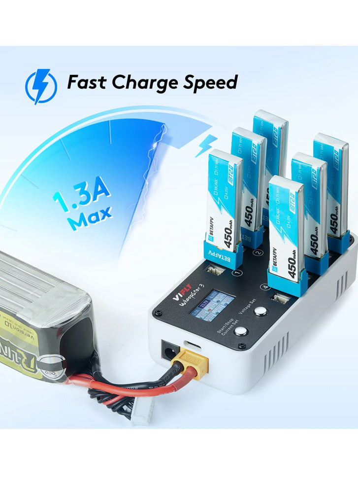 VIFLY WhoopStor V3 1S LiPo Battery Charger / Discharger (PH2 / BT2.0)