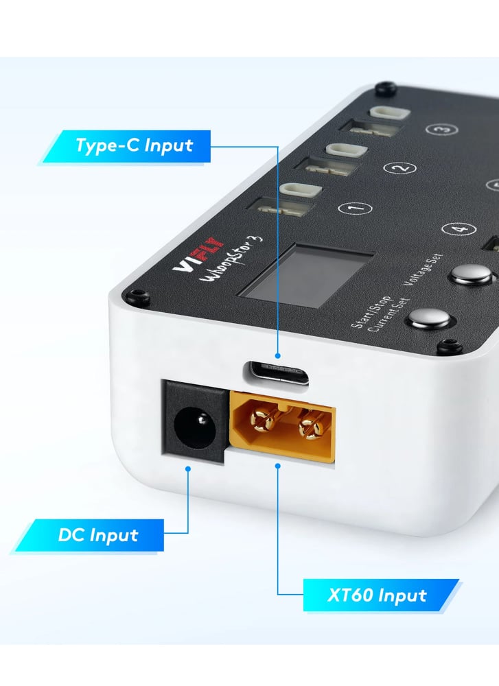 VIFLY WhoopStor V3 1S LiPo Battery Charger / Discharger (PH2 / BT2.0)