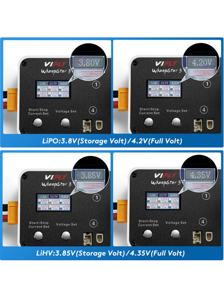 VIFLY WhoopStor V3 1S LiPo Battery Charger / Discharger (PH2 / BT2.0)