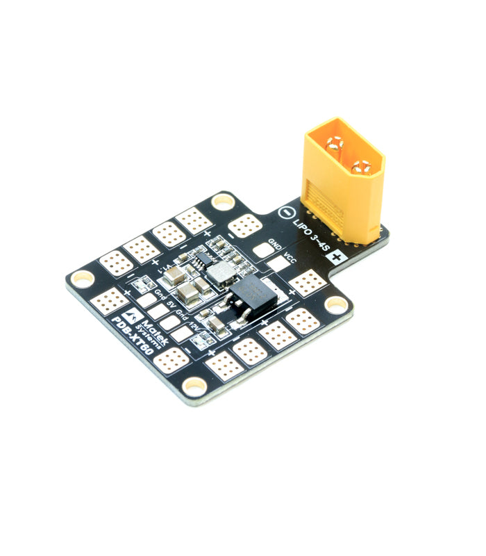 Matek XT60 Quad PDB with 5V & 12V BEC Outputs (36x36mm)