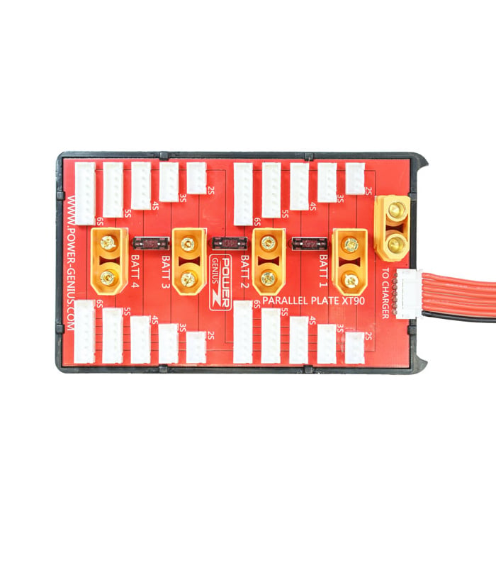 XT90 40A Fused Parallel Charging Board for 4 Packs 2-6S JST-XH with Balance Wire