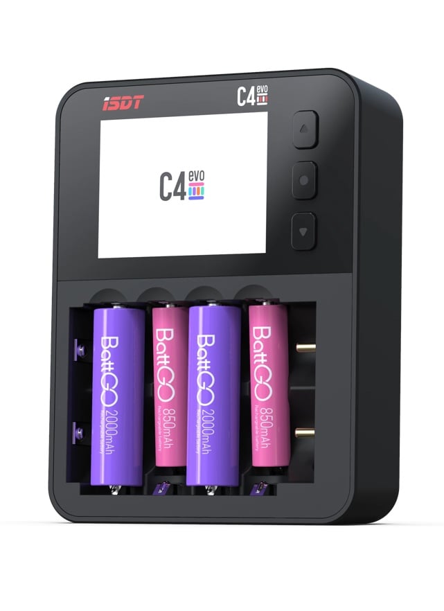iSDT C4 EVO Smart Battery Charger for AA, AAA, 18650