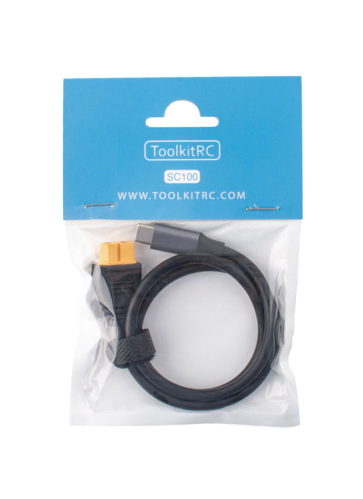 ToolkitRC SC100: USB-C to XT60 Adapter Cable 55CM